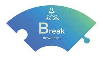 'Break down silos' puzzle piece.
